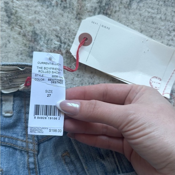 Current Elliott The Boyfriend Rolled Shorts NWT size 27 - Picture 4 of 6